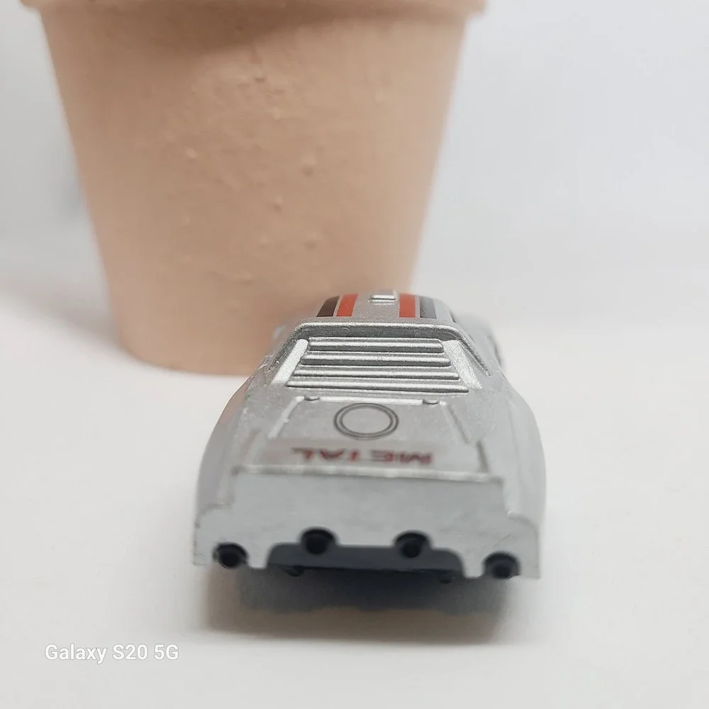 Vintage Metal Diecast Race Car Toy Silver Red Black Number‎ 5 Collectible